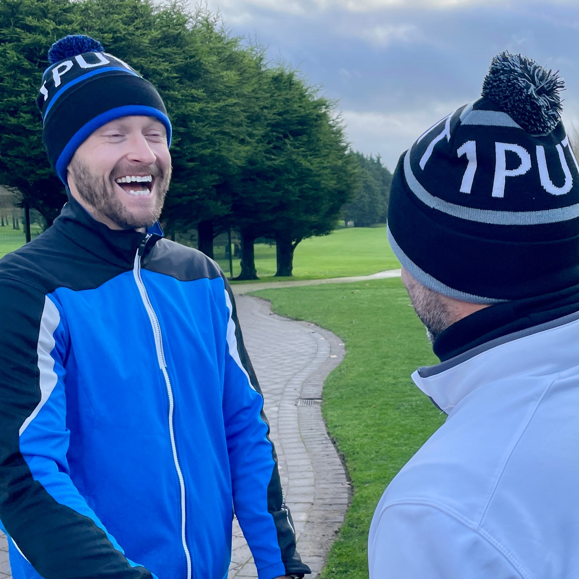 warm bobble hat for golf